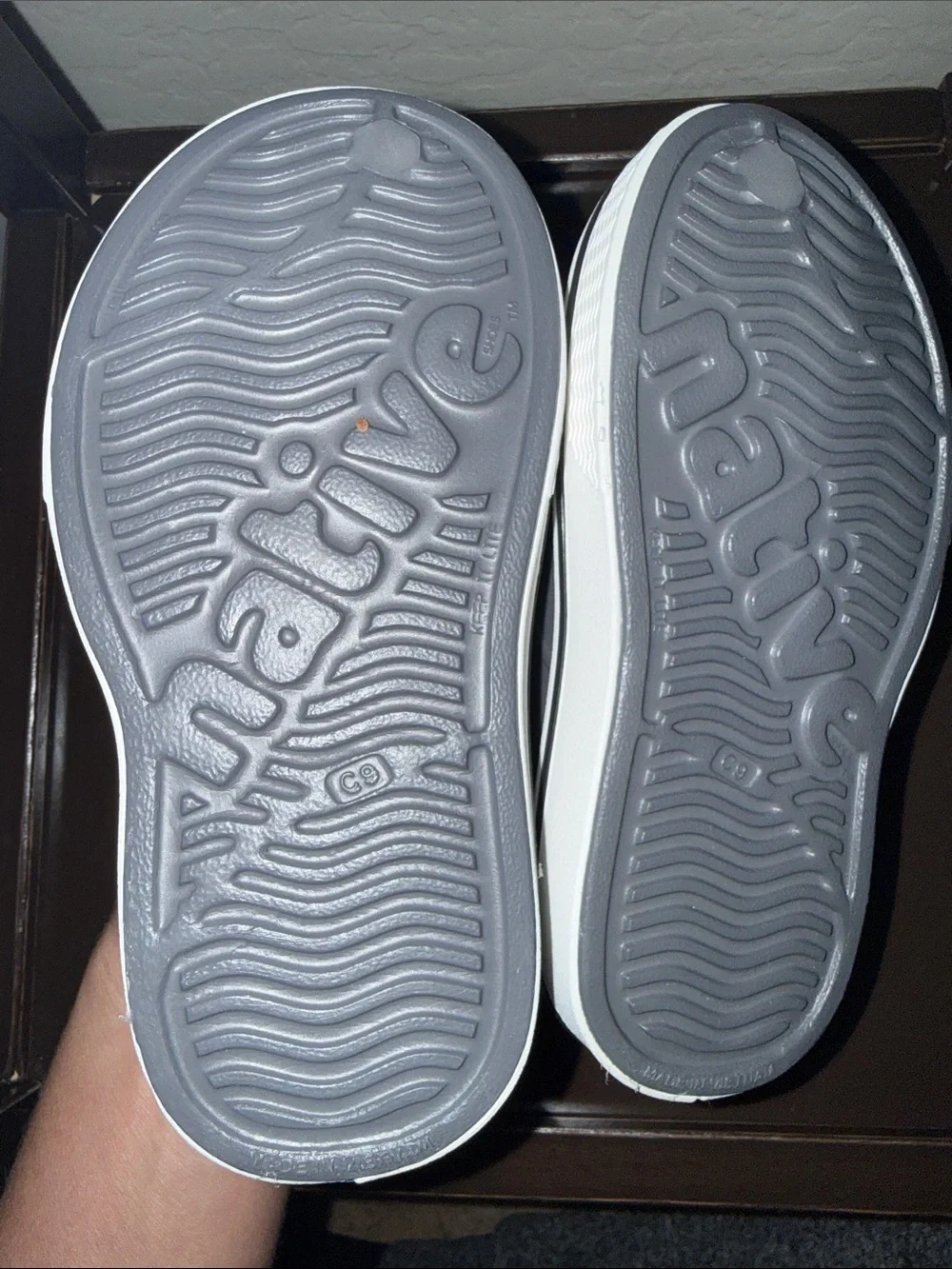 NATIVE | Miles Water Shoe, Toddler Size C 9 Grey Neutral Boy Girl